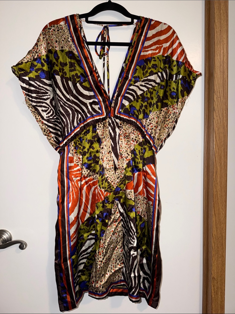 Trac Multicolor Animal-Print V-Neck Dress